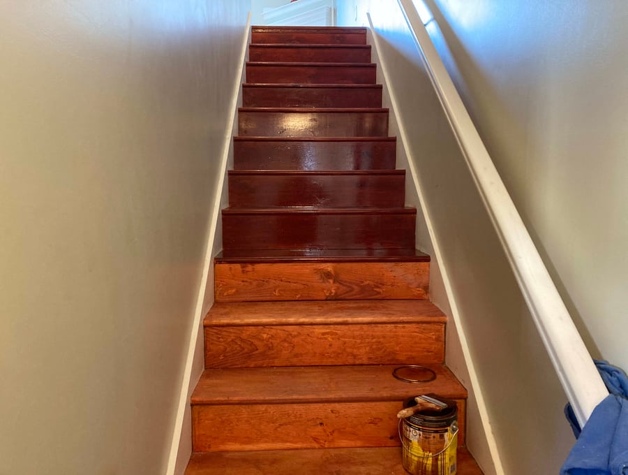 Stained staircase