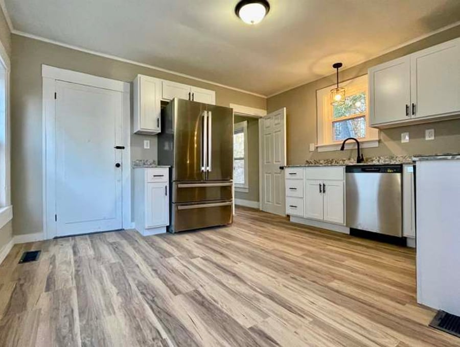 Hardwood and kitchen